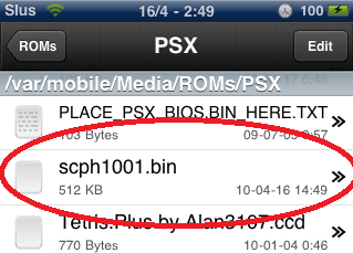 How do you find a PSX BIOS file for an Android?